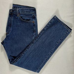 Levi's Men's Blue Jeans 501, 5-Button, Straight Leg, Size 33 x 32